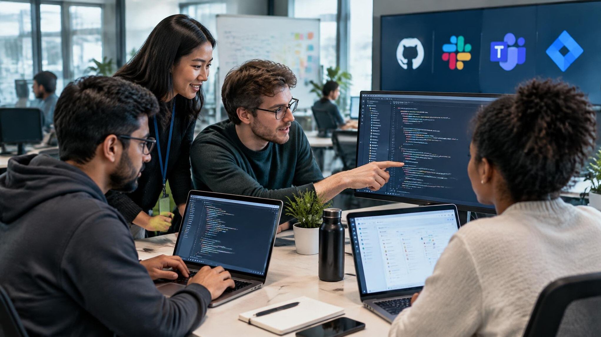 programmers coding together